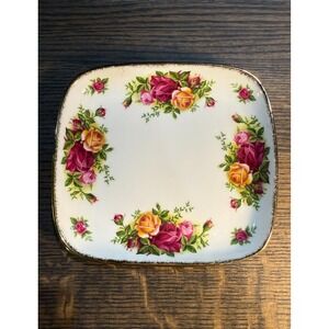 Vintage Royal Albert Old Country Roses Bone China Trinket‎ Tray - 1962
